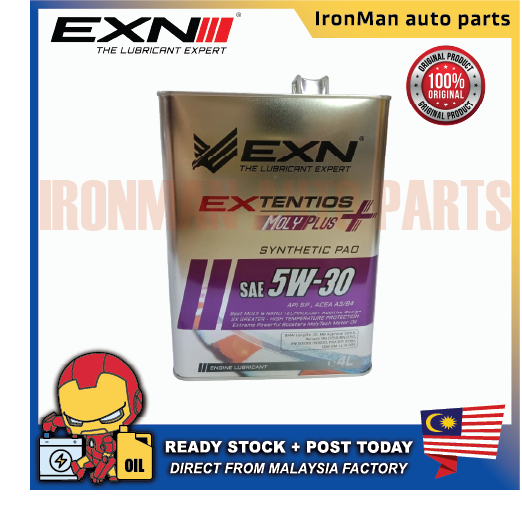 EXN EXTENTIOS 5W30 MOLYPLUS SYNTHETIC PAO API SP ACEA A3/B4 ENGINE OIL FILTER