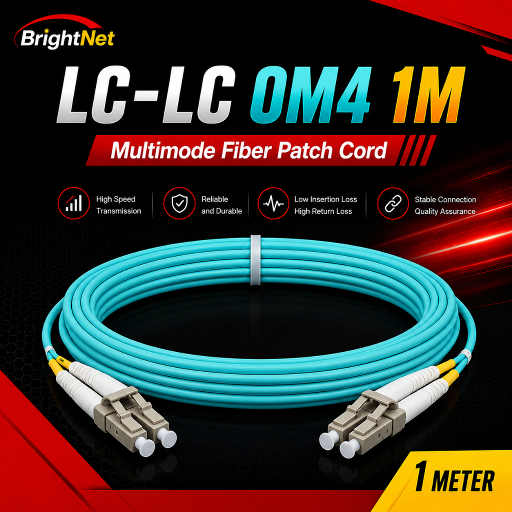 LC-LC OM4 1M สายแพทช์ไฟเบอร์มัลติโหมด