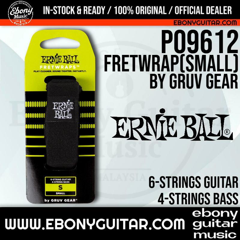 Ernie Ball 9612 FretWraps by Gruv Gear - Small Adjustable String Dampener Muting Strap for 6-String 