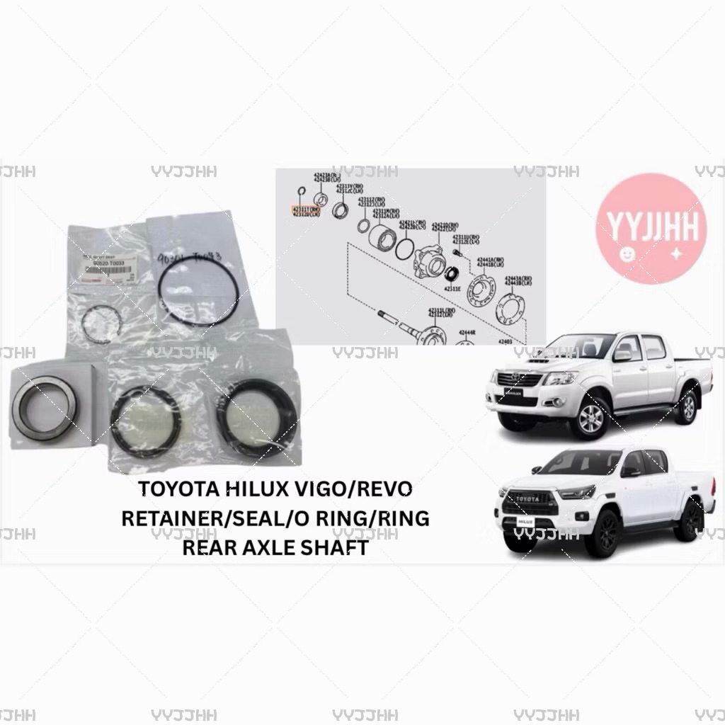 REAR AXLE SHAFT RETAINER(44223-0K020)/SEAL(90313-T0002/90310-T0008)/O RING(90301-T0043)/RING(90301-T