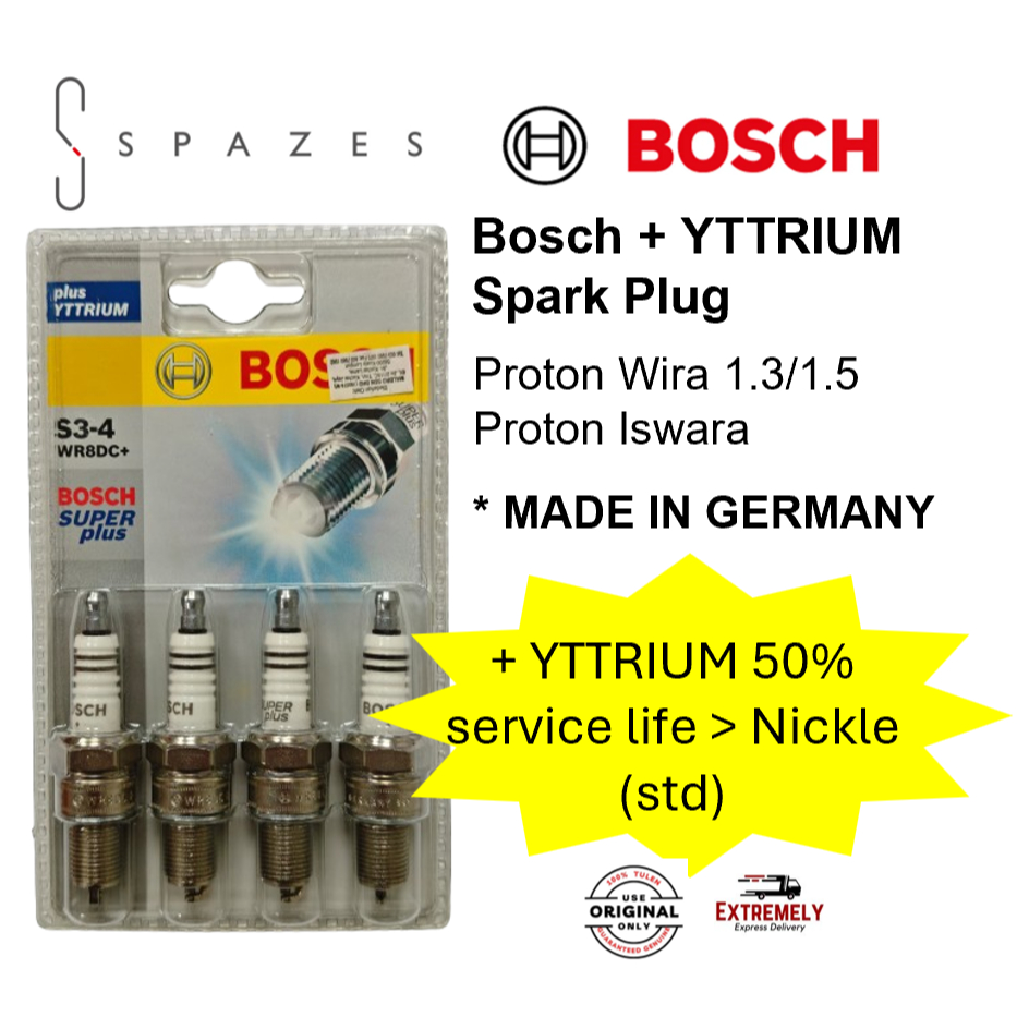 หัวเทียน Bosch Proton Wira Proton Isware พร้อม Yttrium [ผลิตในเยอรมนี]