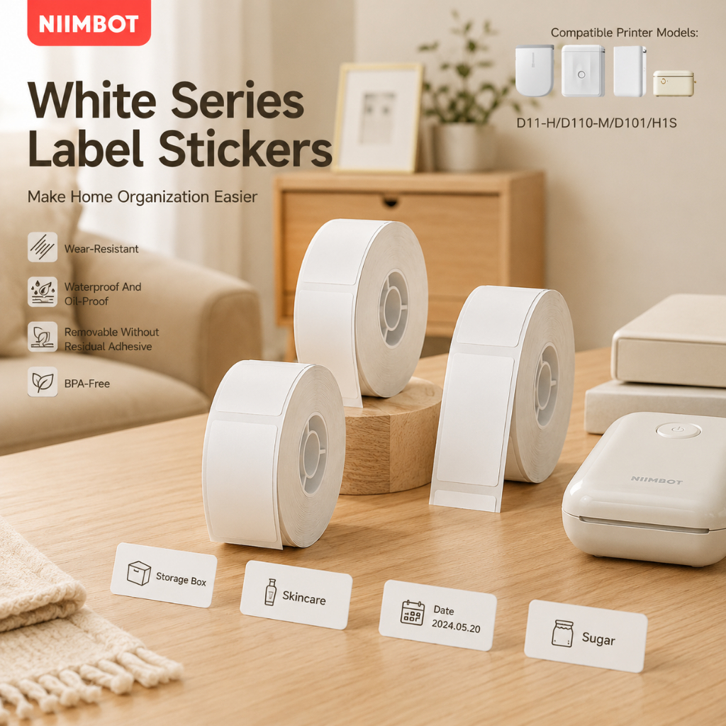 MERAH Niimbot Sticker D11/D110/D101/H1S แดง ดํา ขาว | สติ๊กเกอร์ป้ายชื่อ | สติ๊กเกอร์กันน้ํา