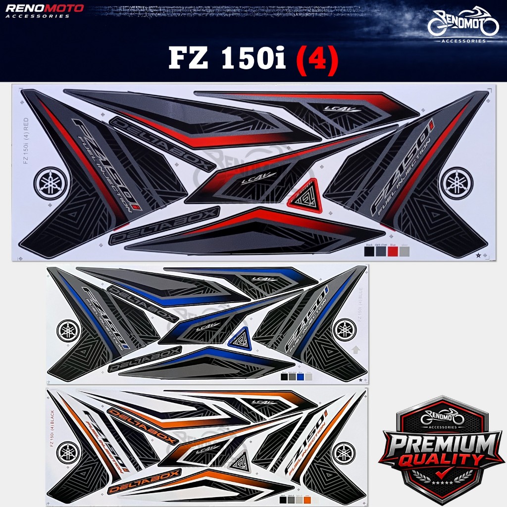 Yamaha FZ 150i V1 V2 (4) ชุดสติ๊กเกอร์ Body Stripe พรีเมี่ยม