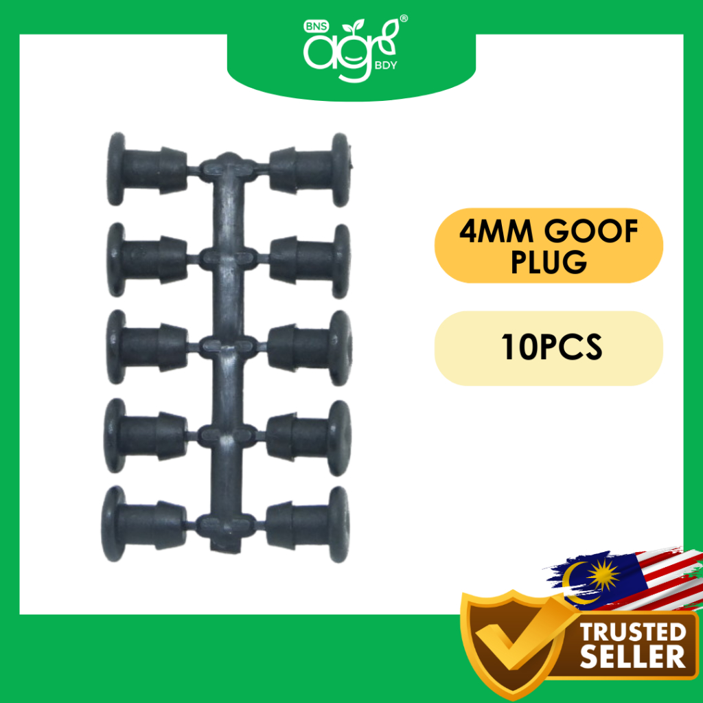 AgroBuddy 10 ชิ้น 4 มิลลิเมตร Penutup Lubang Paip LDPE Fertegasi 4 มิลลิเมตร Goof ปลั๊ก LDPE ปลั๊กปุ