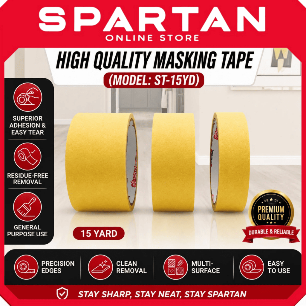 Masking Tape 15Yards กาวติดตัวเองคุณภาพสูง (18 มม. 24 มม. 36 มม. 48 มม.) เทปจิตรกร