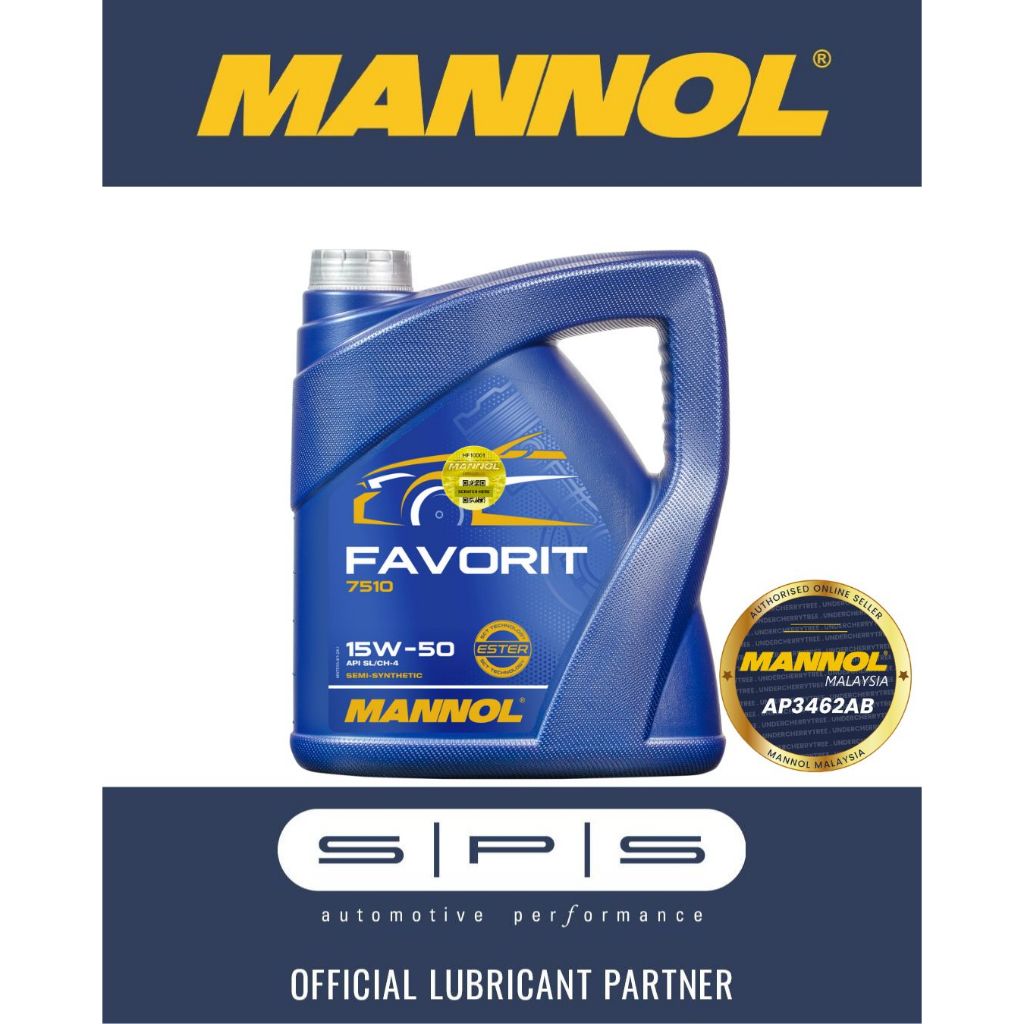 MANNOL Favorite 15W-50 4L น้ํามันเครื่องกึ่งสังเคราะห์ Ester MN7510