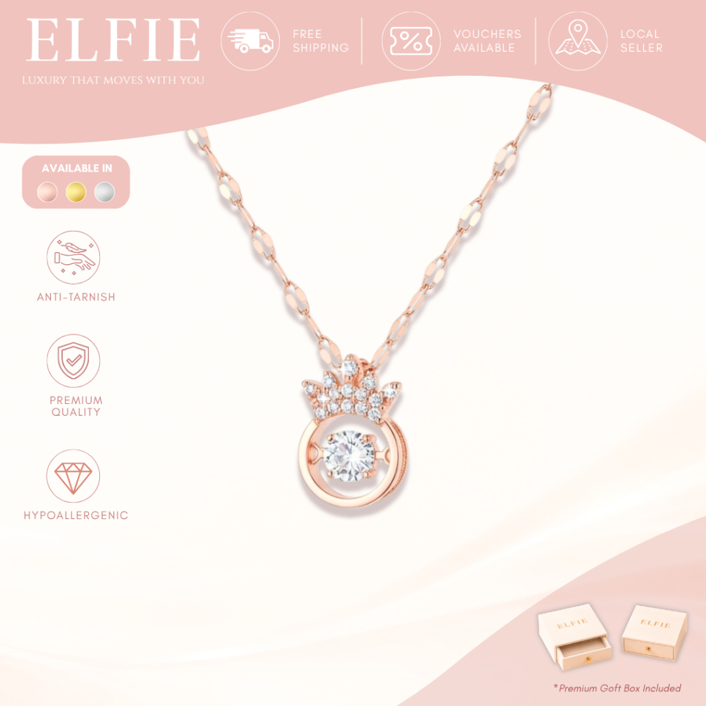 ELFIE Royale Crown Titanium Necklace เป็นมิตรกับผิวหนัง Hypoallergenic