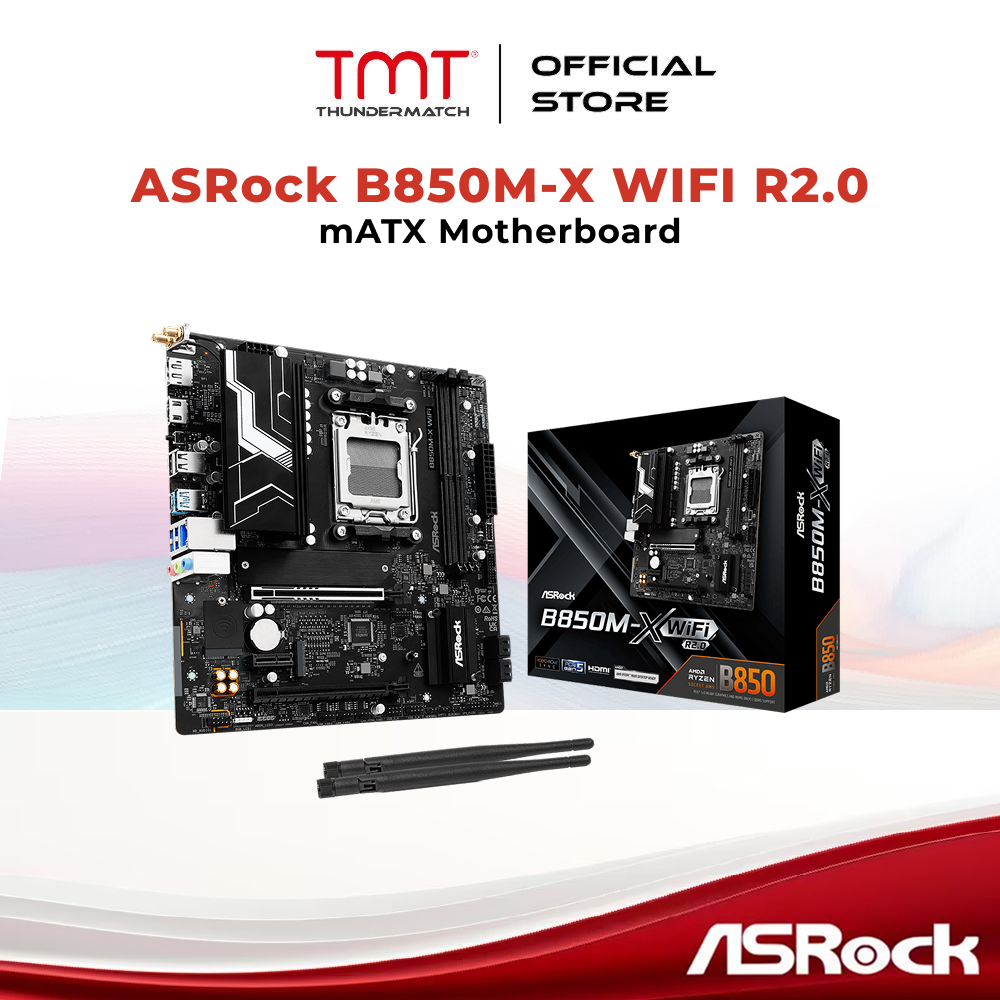 TMT ASRock B850M-X WIFI R2.0 AM5 เมนบอร์ด ATX
