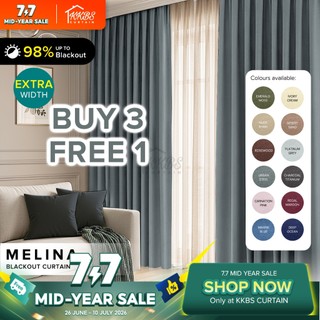 KKBS CURTAIN Melina 90-98% Blackout Curtain Ready Made Hook & Eyelet - Extra Width (Page 2)