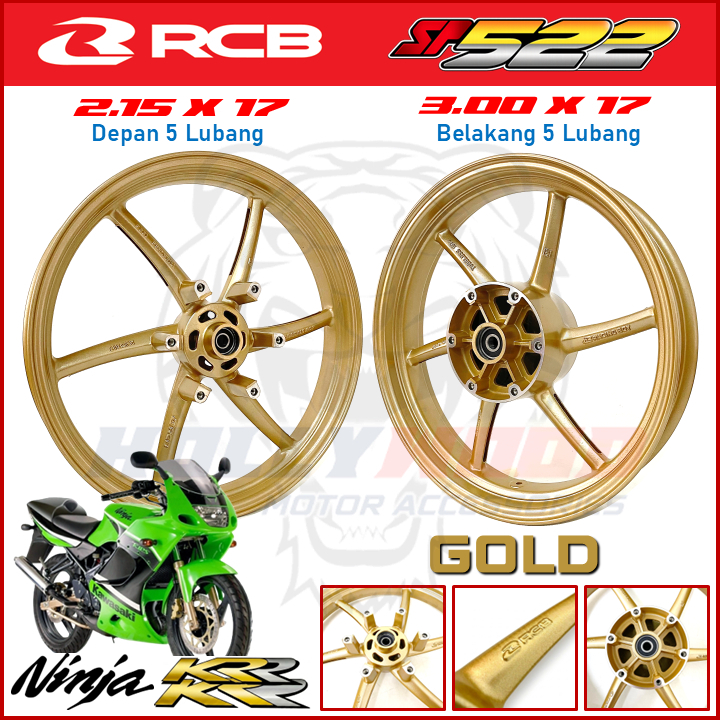 SPORT RIM RCB RACING BOY KAWASAKI NINJA KRR150 SP522 DEPAN 2.15*17 BELAKANG 3.00*17 พร้อมแบริ่ง
