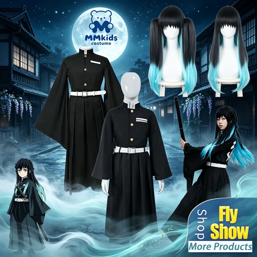 Demon Slayer: Kimetsu no Yaiba Muichiro Tokitou คอสเพลย์เครื่องแต่งกาย, เสื้อผ้าwig, ชุด DemonSlayer