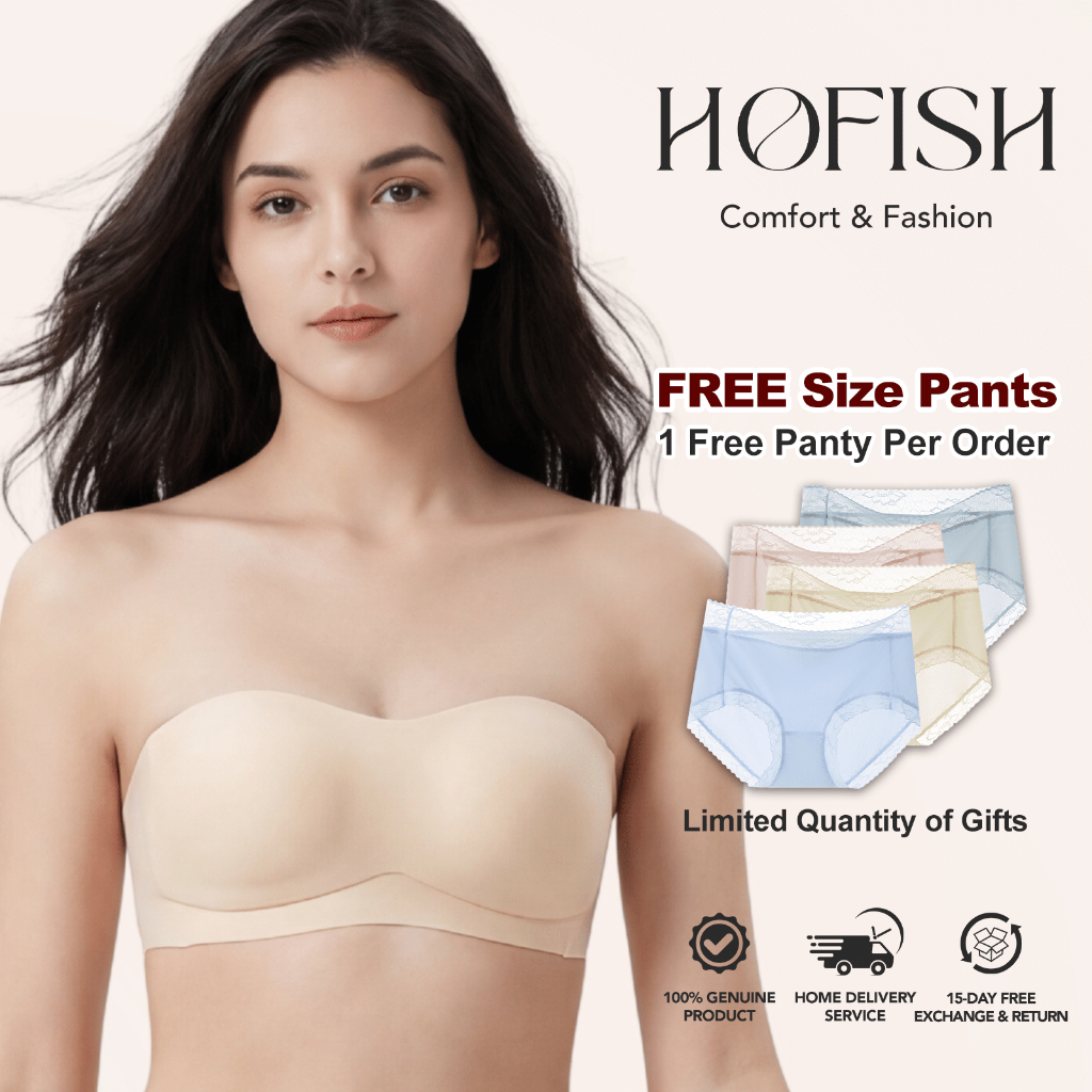 HOFISH Silk Anti-Slip Tube Bra Bra Bra Anti-Selip Sutera Jidebra 2283