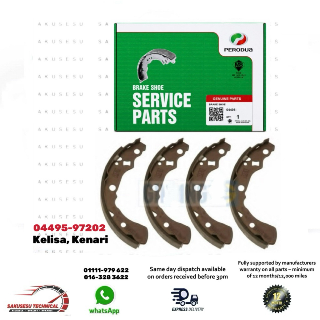 04495-97202 รองเท้าเบรก Perodua ด้านหลังสําหรับ Kelisa, Kenari, Viva