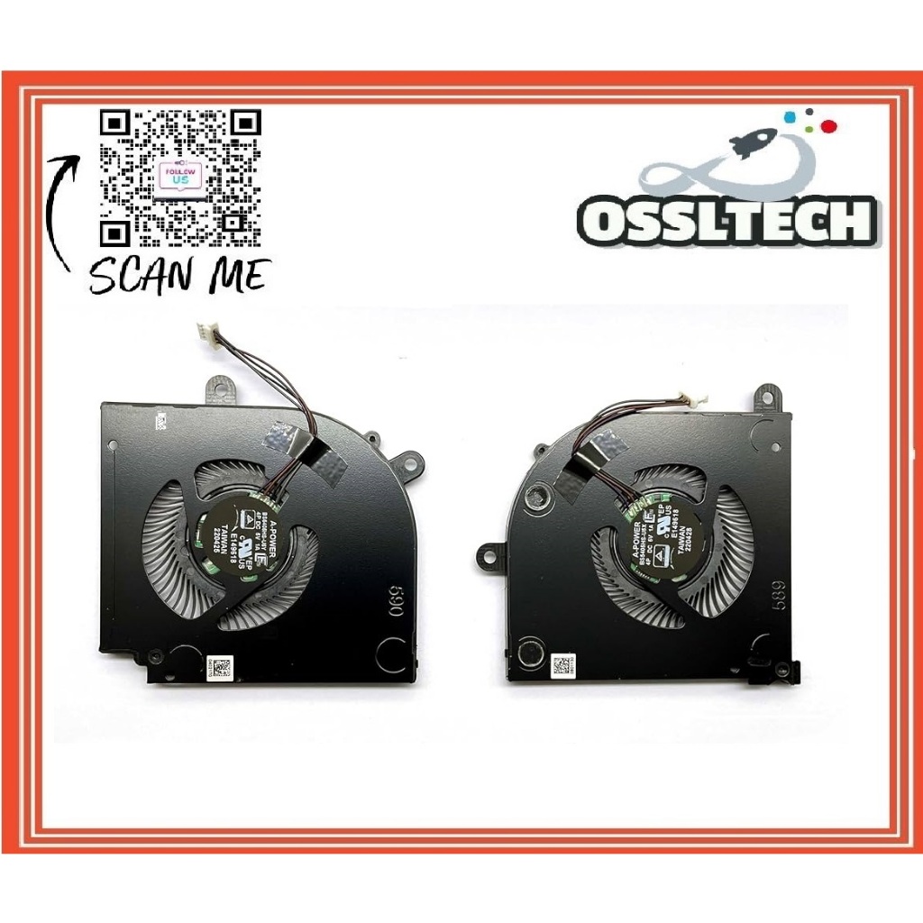 MSI STEALTH MS-15B1 B12UE 12TH 15M MS-1562 CPU GPU FAN