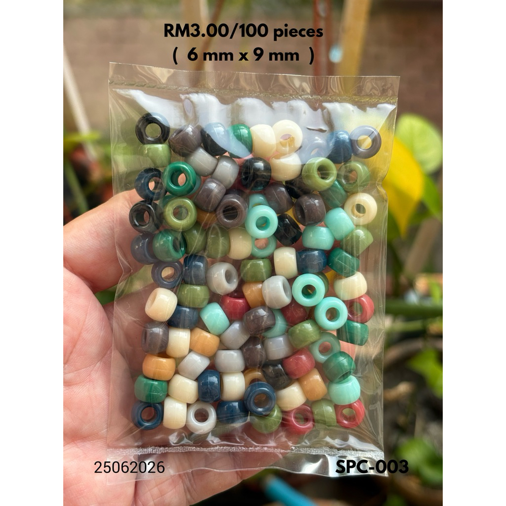RM3.00/100 ชิ้น - SPC-003 - Manik - ลูกปัด - 6 mm x 9 mm