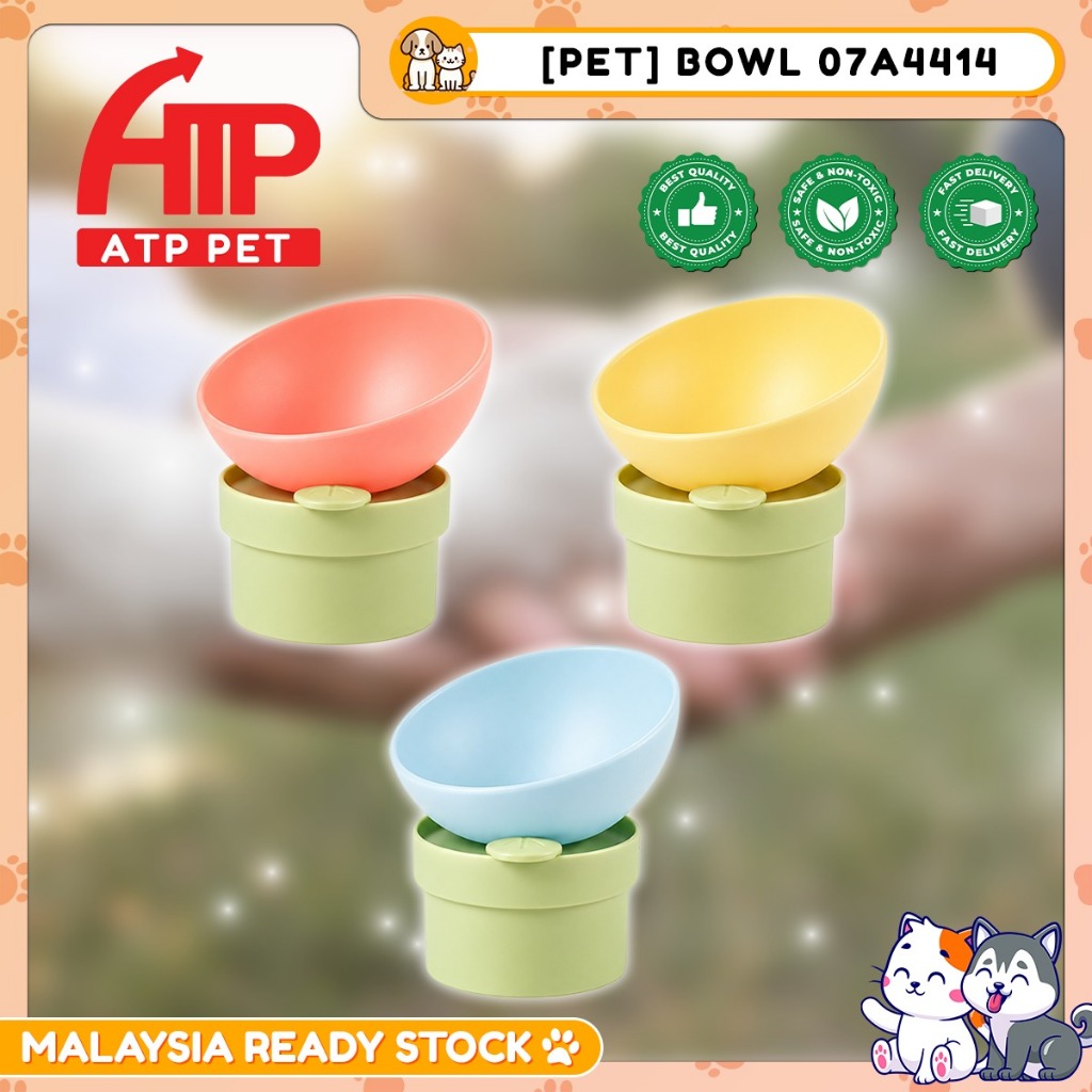 ATP PET Mangkuk Haiwan ฤดูใบไม้ผลิพาสเทล Elevated สัตว์เลี้ยงชามปากกว้าง Anti คอสายพันธุ์อาหารแมวชาม