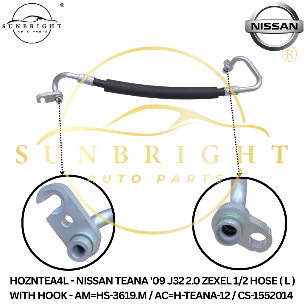 NISSAN TEANA 09 J32 2.0 ZEXEL 1/2 HOSE ( L ) WITH HOOK - AM=HS-3619.M / AC=H-TEANA-12 / CS-1552014