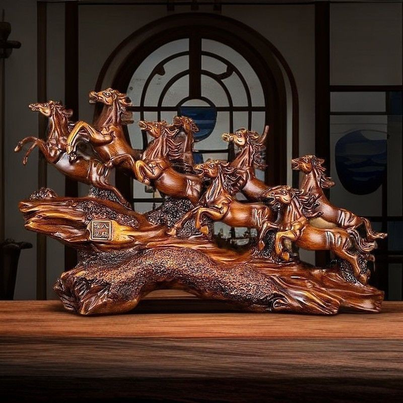 เครื่องประดับ Horses Decor Room Living ดึงดูดความมั่งคั่ง Decor Desktop