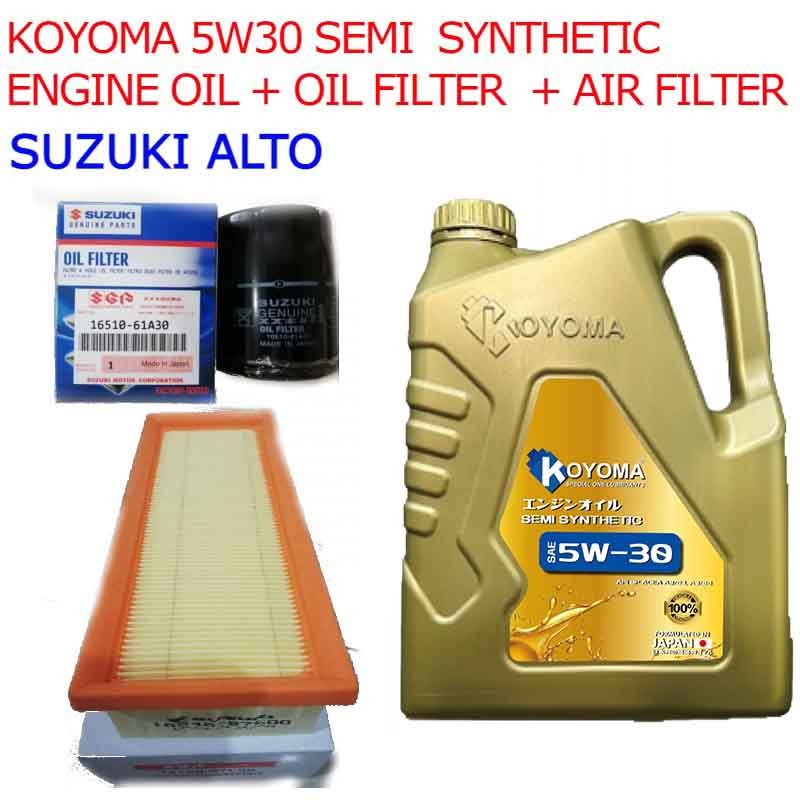 SUZUKI ALTO 1.0 กรองอากาศ + กรองน้ํามัน + KOYOMA 5W30 SEMI SYNTHETIC ENGINE OIL