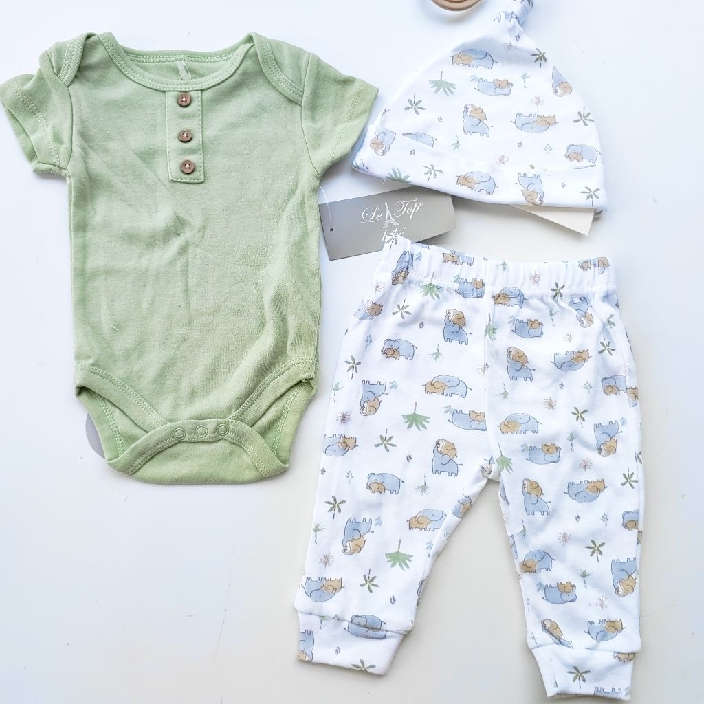Le top bebe baby boy romper 3pc(0-3m)