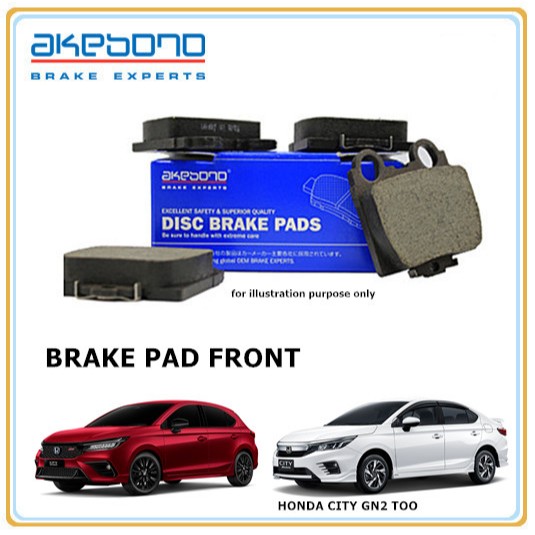 AKEBONO Honda City GN2 TOO Hatchback Sedan 2020-2026 ผ้าดิสเบรคหน้า