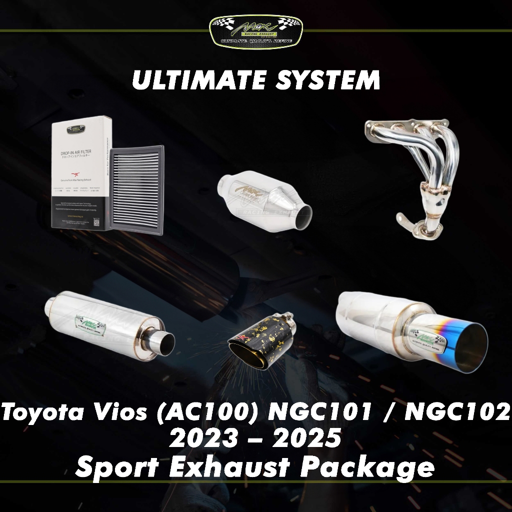 Toyota Vios (AC100) NGC101 / NGC102 2023 – 2025 แพ็คเกจท่อไอเสียสปอร์ต