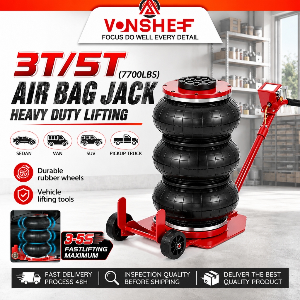 นิวเมติก 3T/5T ถุงลมนิรภัยแจ็ค Max รถยนต์รถบรรทุกปรับยาวรอบ Handle Triple กระเป๋า Heavy Duty แจ็ค ai