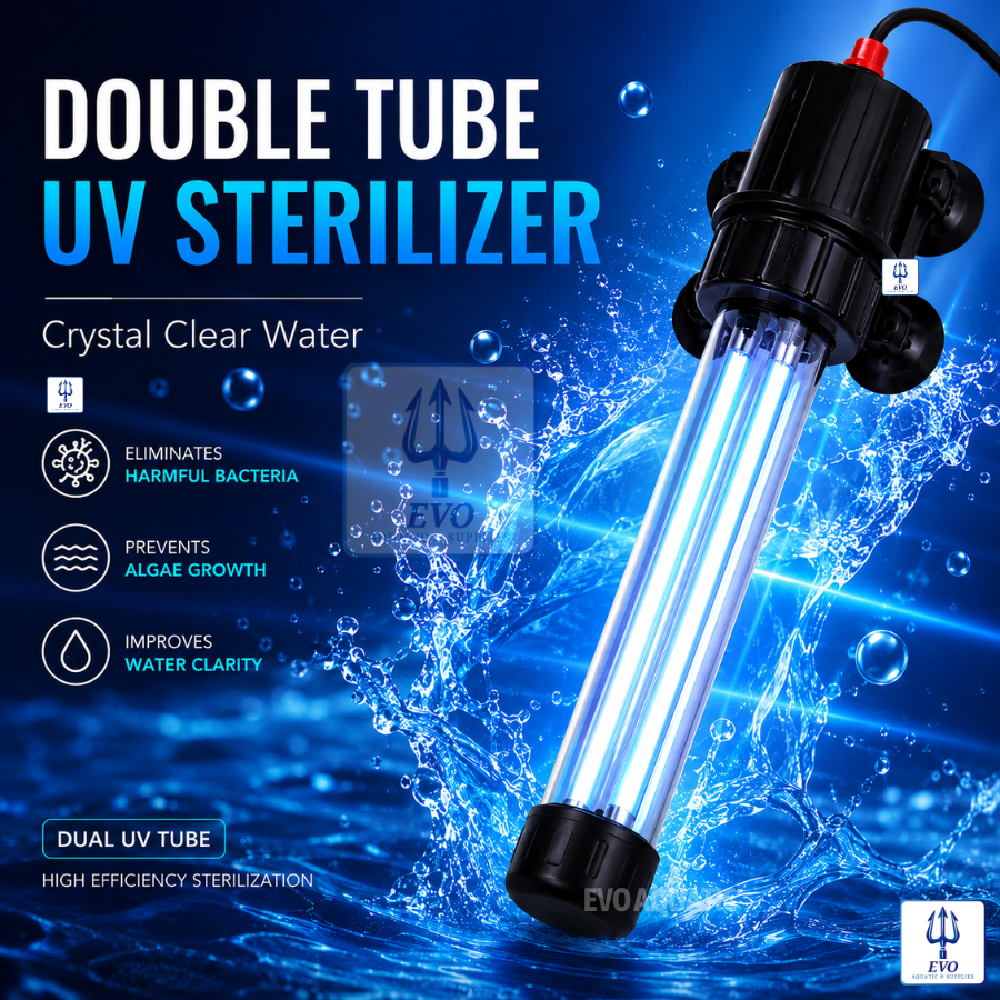 หลอดคู่ UV Light สําหรับถังปลา Aquarium UVC Qurtz Light Algae Remover Lampu UV Tangki Ikan 鱼双草u UV