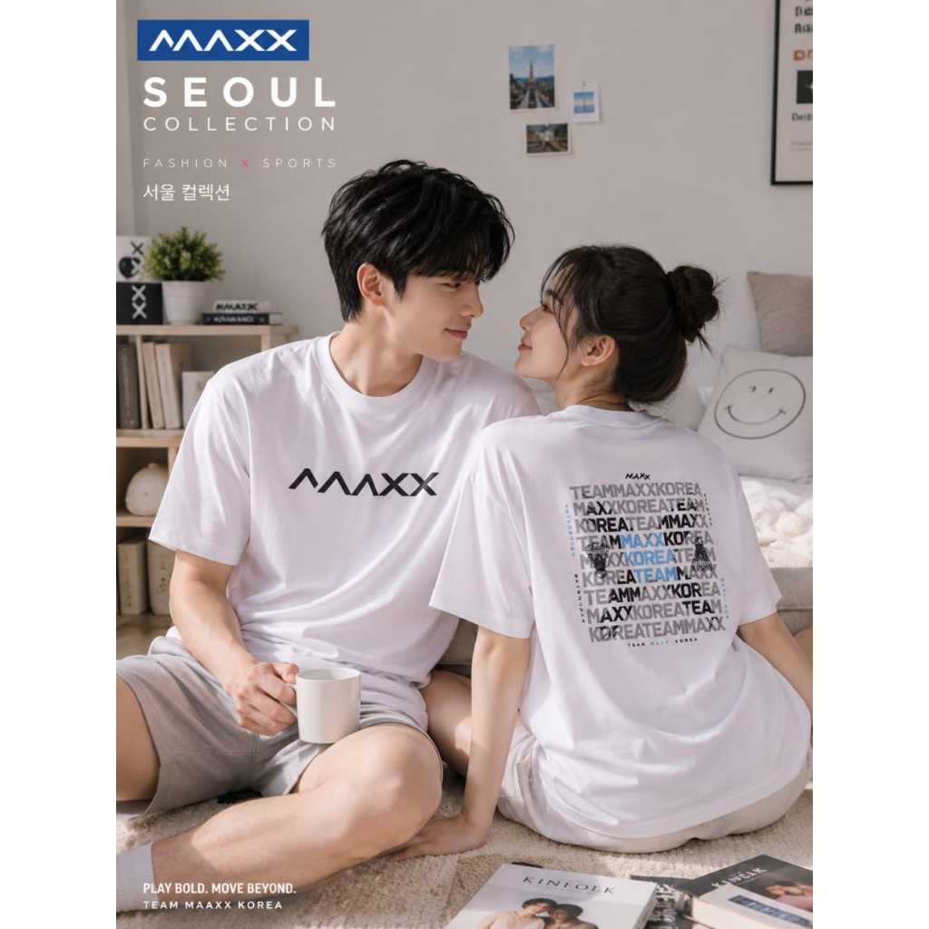 MAXX Seoul Collection เสื้อยืดกีฬาผ้าฝ้ายพรีเมี่ยม (MKOF004)