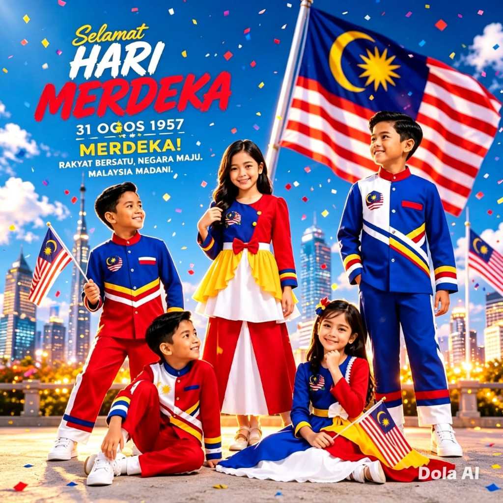 BAJU MERDEKA BOYS & GIRLS 4YEARS-12YEARS[COMO CRAPE]