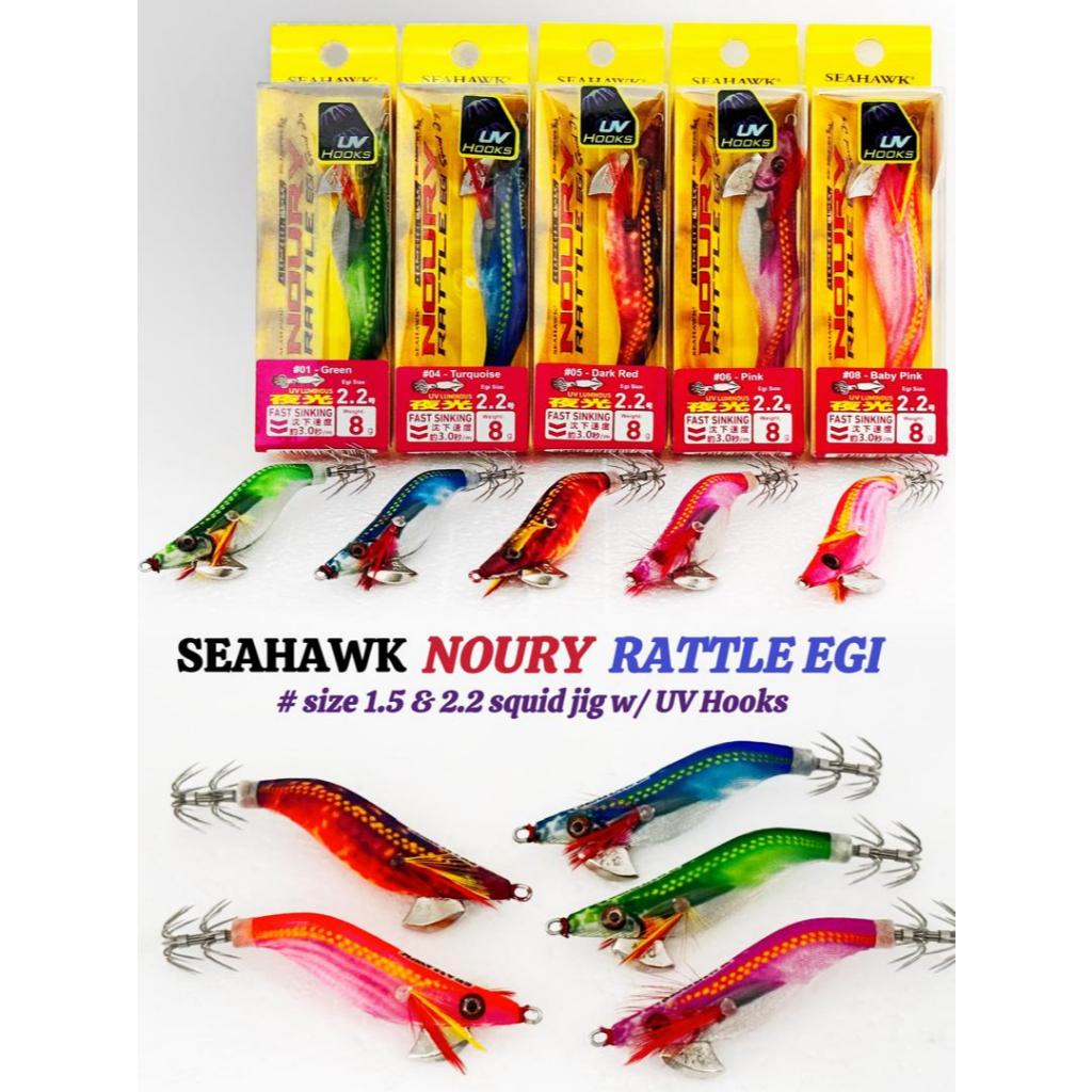 Seahawk Noury Rattle EGI UV / Tanto UV Hooks Leaded Squid Jig Fast Sinking Fishing Lures KEWANG CAND