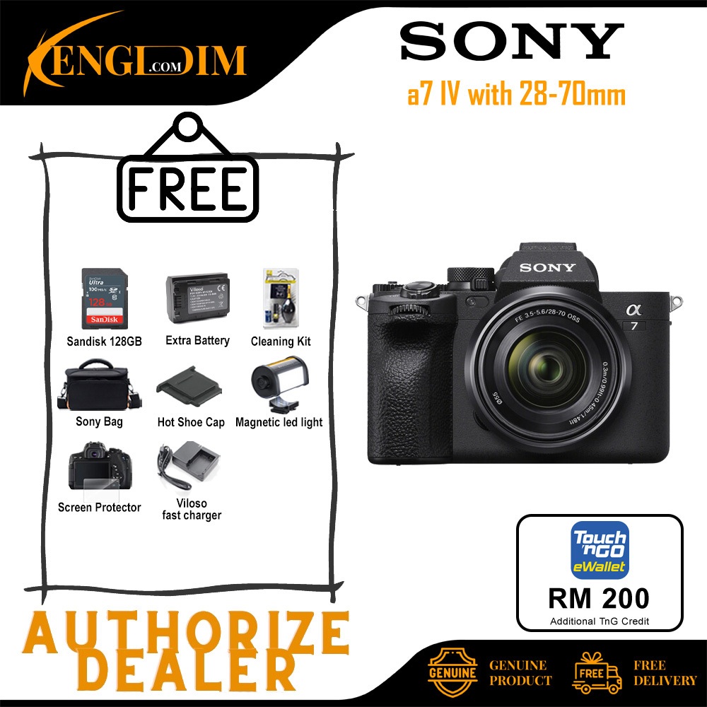กล้องดิจิตอล Mirrorless Sony Alpha A7 Mark IV / A7IV / A7 IV / A7M4 พร้อมชุด 28-70 มม.