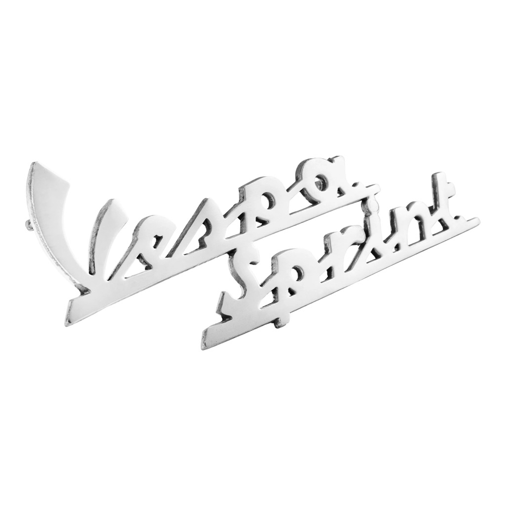 ป้าย "Vespa Sprint" legshield หน้า SIP 93576220 สําหรับ Vespa 125 GT/​Sprint (e)/​150 Sprint