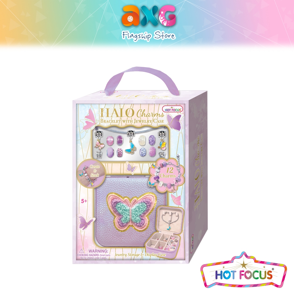 Hot Focus Halo Charms Bracelet & Jewelry Case Tie Dye Butterfly (901TB) เครื่องประดับแฟชั่น