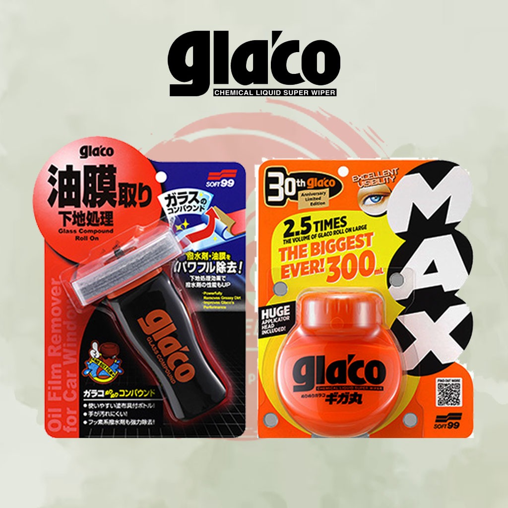 [Bundle&Save] Soft 99 Glass Compound Remove Oil Film + Glaco Roll On Max Super Big Size