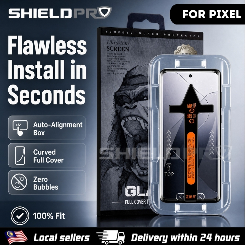 SHIELDPRO ตัวป้องกันหน้าจอแบบรวดเร็วสําหรับ google Pixel 7 PRO Privacy HD CLEAR Full Curve SCREEN PR
