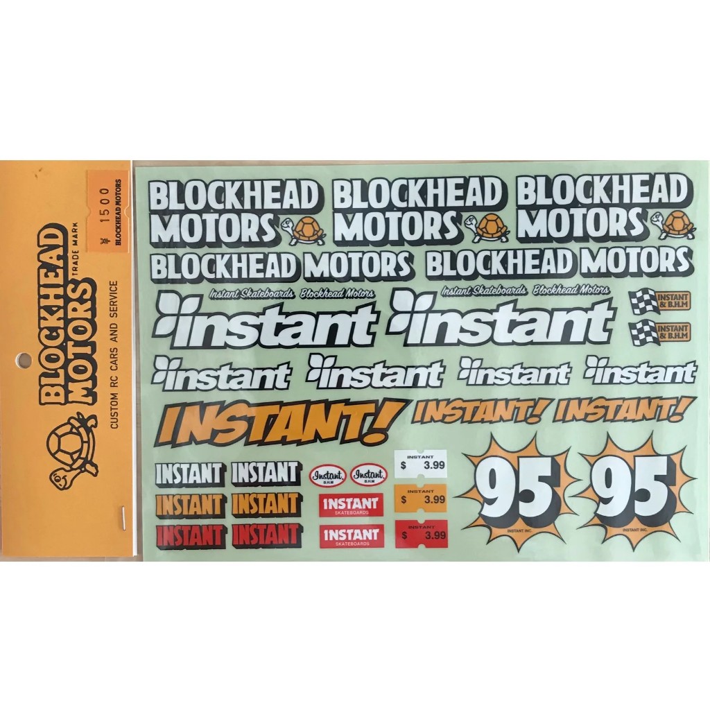 BLOCKHEAD MOTORS instant x BLOCKHEAD MOTORS Collaboration Decal Sheet
