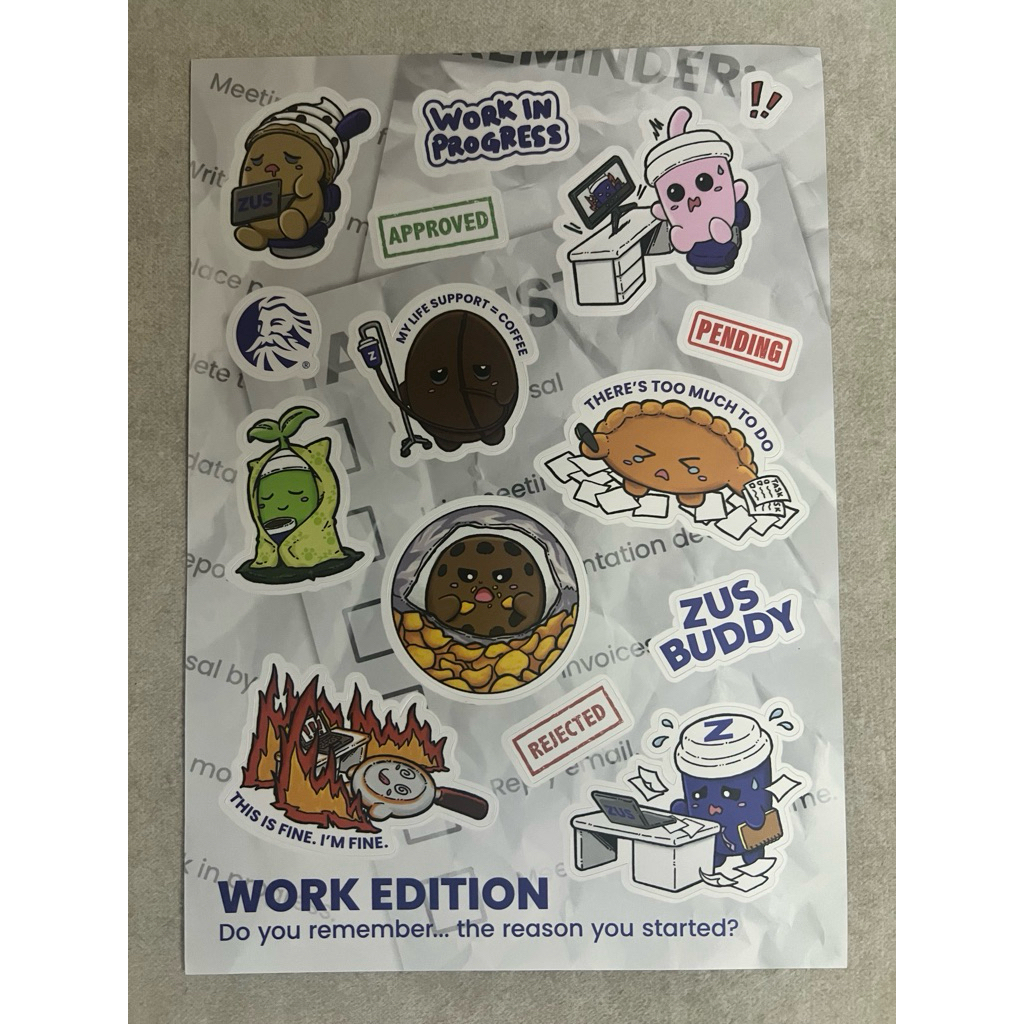 สติ๊กเกอร์ WORK EDITION ทํางานในความคล่องตัวได้รับการอนุมัติ ZUS BUDDY