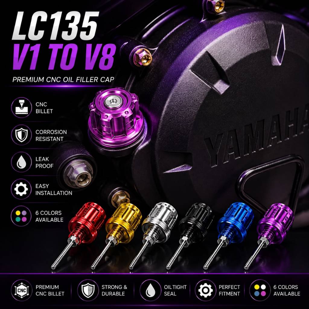 LC135 V1-V7 LCV8 PENUTUP MINYAK HITAM ENGINE OIL LEVEL 4T OIL NUT