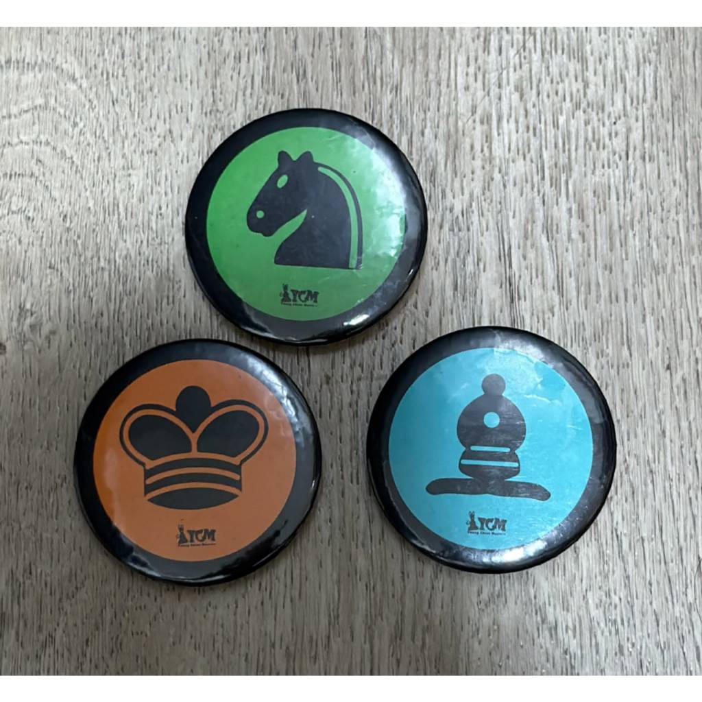 YCM Young Chess Masters Chess Piece Button Badge Pin
