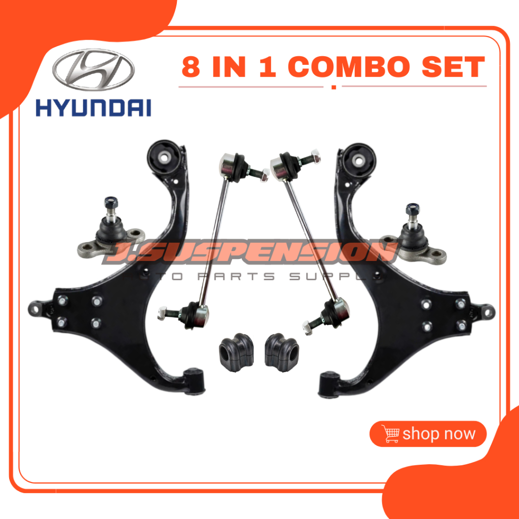 [8 IN 1] Front Lower Arm Ball Joint Stabilizer Link Bush - Hyundai Tucson JM 05 / Kia Sportage 05
