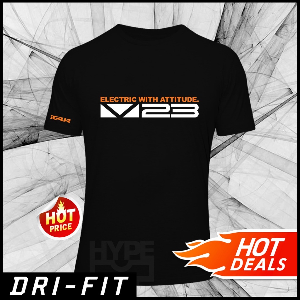 ใหม่ ICAUR I-CAUR I CAUR ไฟฟ้าพร้อม Attitude V23 EV รถ 100% Dri Fit ไมโครไฟเบอร์ 160 GSM SS แขนสั้น