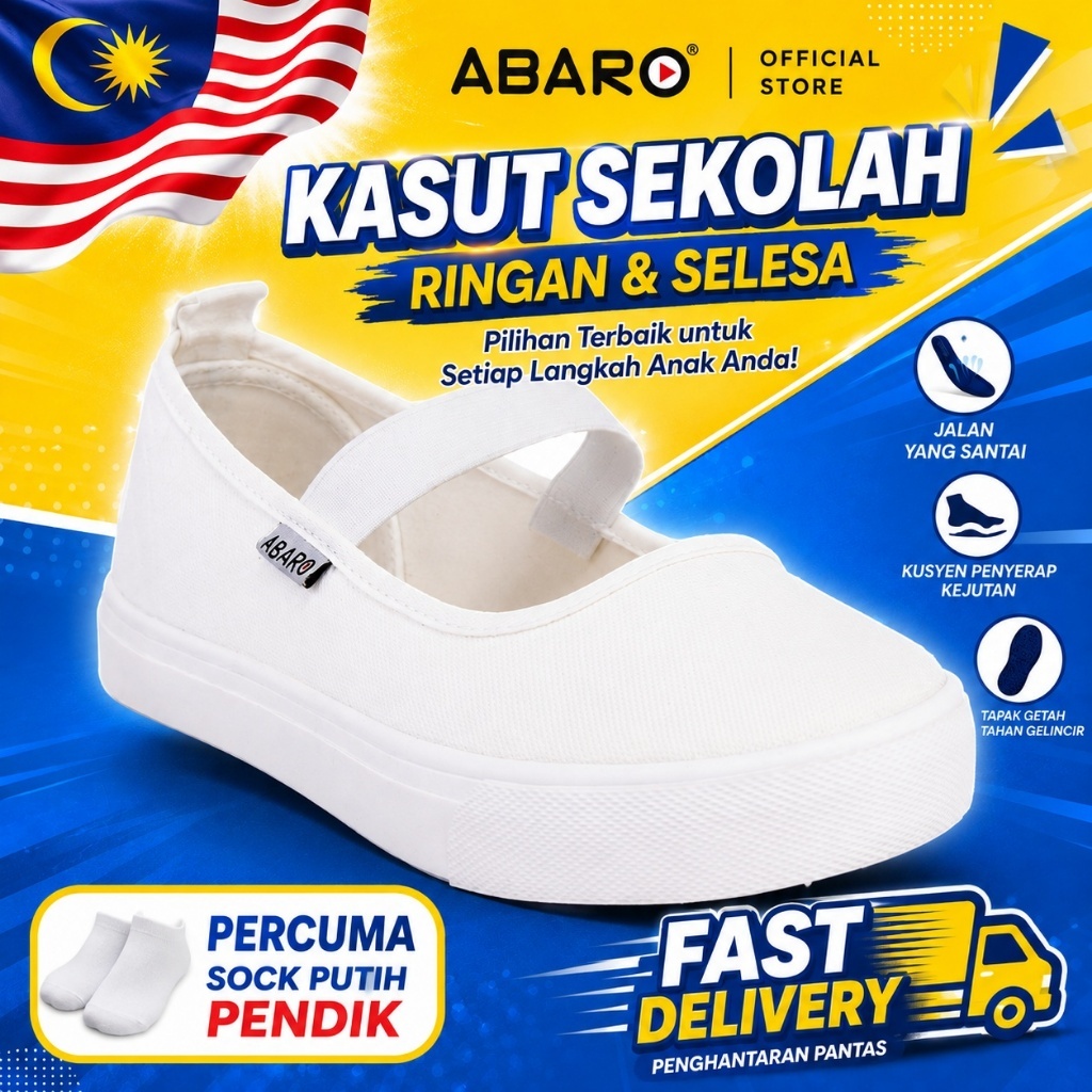 ABARO / Kasut Jururawat Sekolah White Nurse / White Shoes Nurse School
