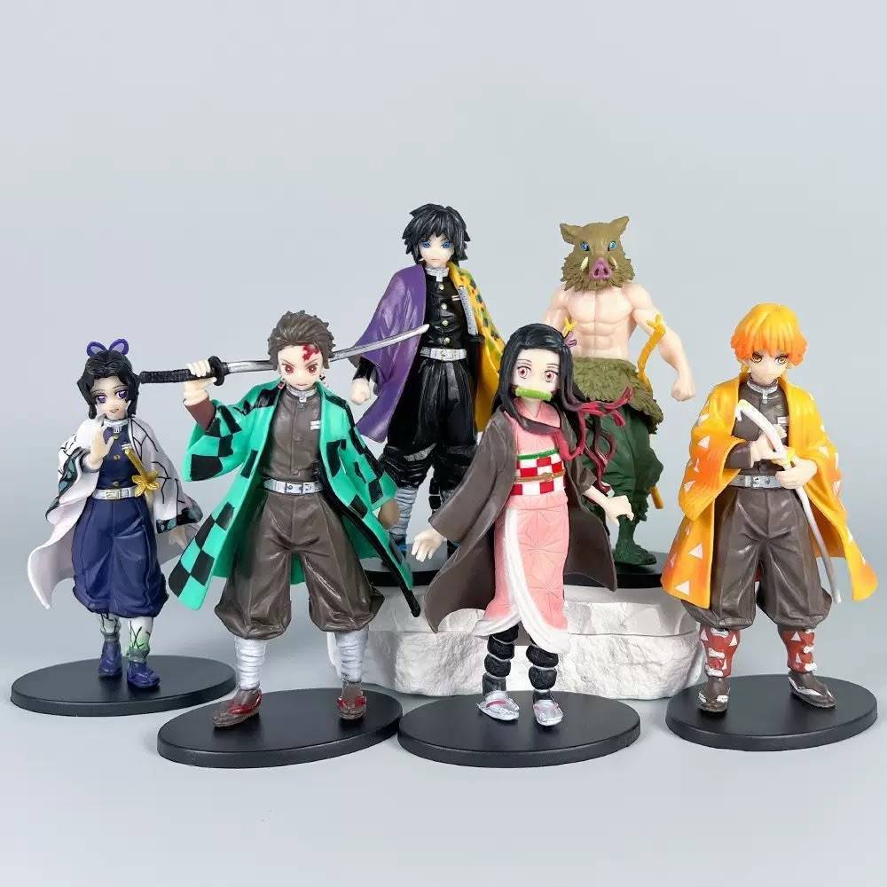 16ซม.Demon SlayerอะนิเมะรูปTanjiro Nezuko Inosuke Zenitsu Giyu Tomioka Shinobu Kocho