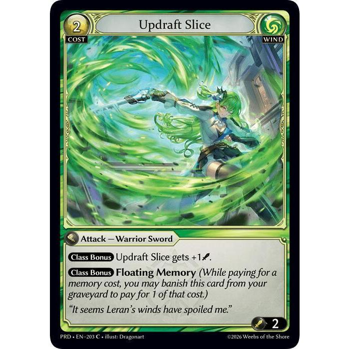 💥 Grand Archive TCG (Playset) | Updraft Slice (C) | EN-203 การ์ด Playset PRD