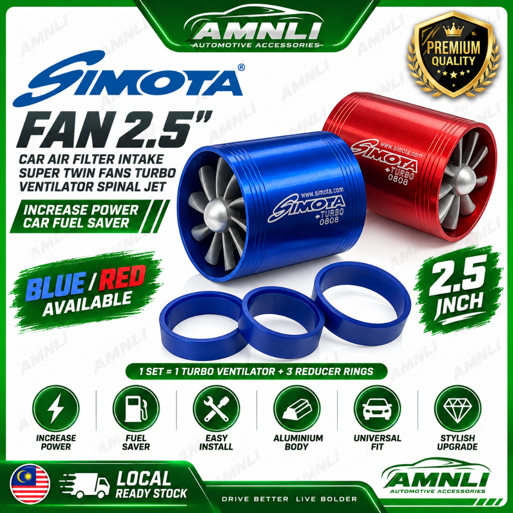 KLNU Simota Super Spiral Turbo Jet Ventilator พัดลมคู่ 2.5 นิ้ว Turbo Charger Jet Fan