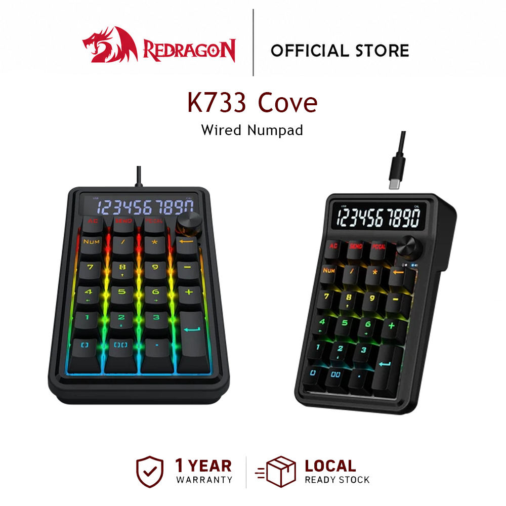 Redragon K733 Cove Mechanical Numpad แบบมีสาย