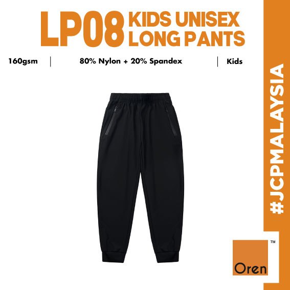 JCP X ORN SPORT KIDS SIZE Unisex กางเกงนักเรียนกันน้ํากางเกงขายาว Seluar Panjang Sekolah 2 กระเป๋าสี