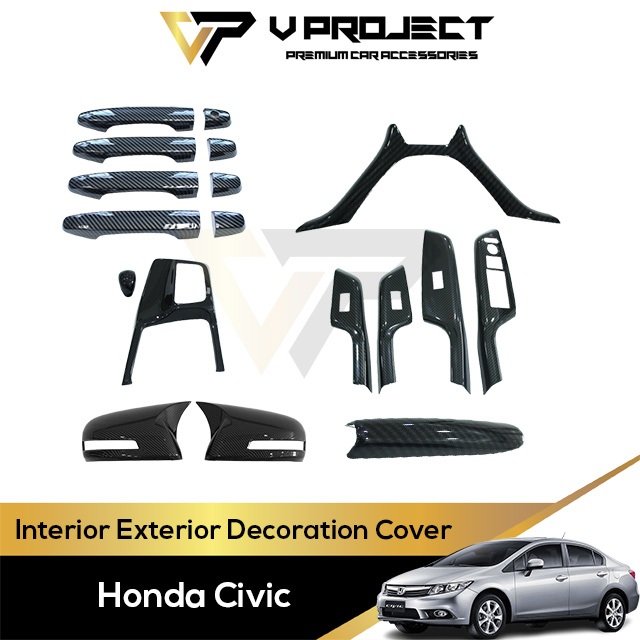 Honda Civic FB 9th TRO 1.8/2.0 ตกแต่งภายในภายนอก Carbon Design Protector 2012–2016 Civic 9th TRO FB 