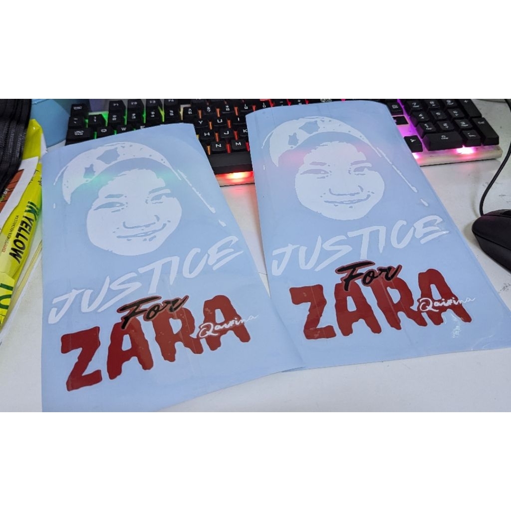 สติ๊กเกอร์ศุลกร์แบบกําหนดเองสําหรับ zara qairina